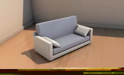 Sofa with cushions 3D model
