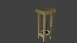 Square Single Bench 3D print model