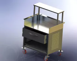 SS 304 Work Table with Overhead Shelf 3D model