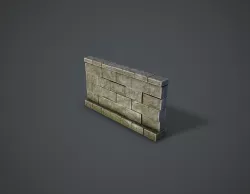 Stone Wall Low-poly  3D model