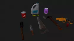 Stylized survival pack Low-poly  3D model