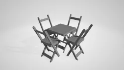  table and chair Low-poly  3D model