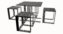 table and chairs 2 Low-poly  3D model