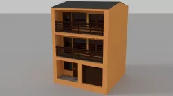 Terraced house 3D model