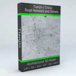 Tianjin Road Network and Streets 3D model