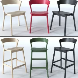 Traba Edith Cafe Chair and Bar Stool 3D model
