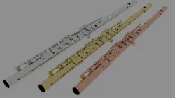 TRANSVERSE FLUTE   with 3 color variations          low poly ver Low-poly  3D model