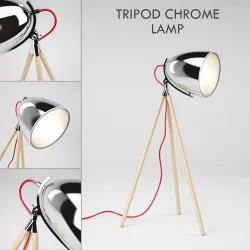 Tripod Chrome Table Lamp 3D model