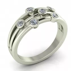 Unique engagement ring with gems 3D print model