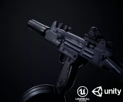 Uzi SMG PBR Low-poly  3D model