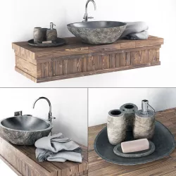Washbasin stone gray n9 3D model