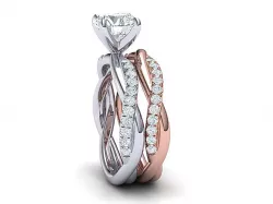 Wedding set with 1ct stone Printable 3d models 3D Model Collection