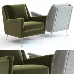 West Elm Carlo Mid-Century Chair 3D model