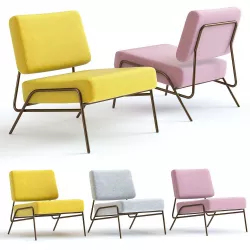 West Wire Frame Slipper Chair 3D model