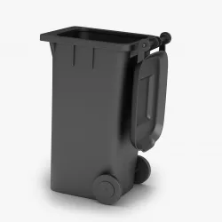 Wheelie Trash Bin Low-poly  3D model
