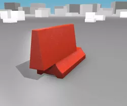 White and Red Road Traffic Barrier - Part 4 - Low-poly  3D model