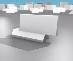 White and Red Road Traffic Barrier - Part 7 - Low-poly  3D model