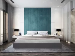 White bedroom and bathroom  luxury 3D model