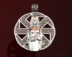 Woman Kolovrat Pendant Amulet Mother and Child 3D print model