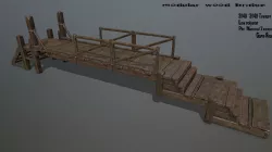 wood bridge Low-poly  3D model