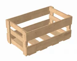 wooden box with nails 3D model