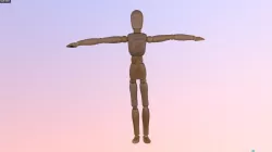 Wooden Posed Statue  3D model