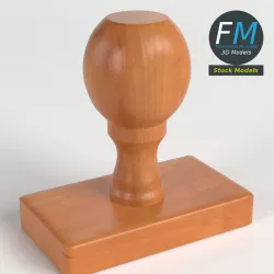 Wooden rubber stamp 3D model