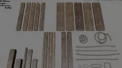 woods and rope Low-poly  3D model