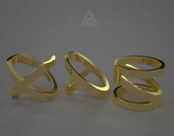 XYZ letters ring set 3D print model