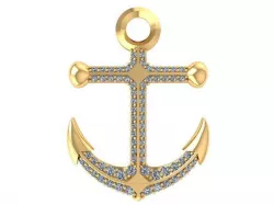 1445  anchor  diamond pendant  3D print model