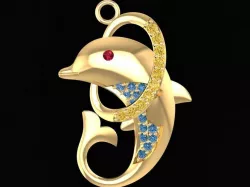 1469 Cute Dolphin Pendant  3D print model