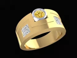 1565 Luxury Korea Diamond Men Ring 3D print model