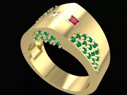 1571 Diamond Men Ring 3D print model