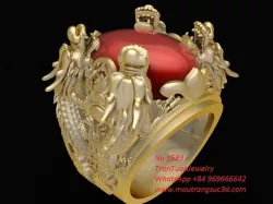 1583 Lucky Dragon Ring 3D print model