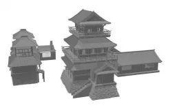 3D print modular Asia or Shogun Castle SET OPENLOCK  3D print model