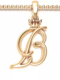 Alphabet Initial pendant letter B 3D print model