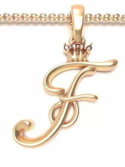 Alphabet Initial pendant letter F 3D print model
