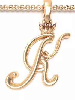 Alphabet Initial pendant letter K 3D print model