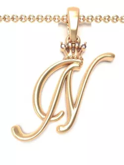 Alphabet Initial pendant letter N 3D print model