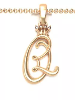 Alphabet Initial pendant letter Q 3D print model