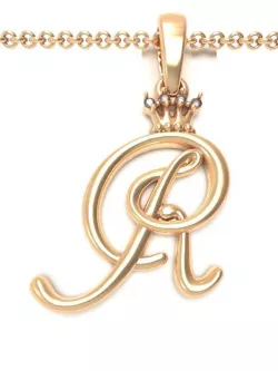 Alphabet Initial pendant letter R 3D print model
