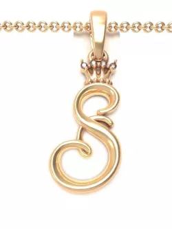 Alphabet Initial pendant letter S 3D print model