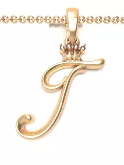 Alphabet Initial pendant letter T 3D print model
