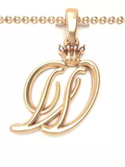 Alphabet Initial pendant letter W 3D print model