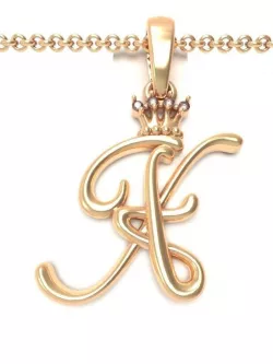 Alphabet Initial pendant letter X 3D print model