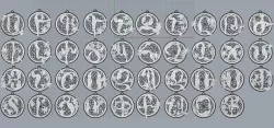 Armenian Letters Pendants 3D print model