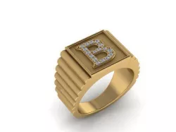 B Mens Ring 3D print model
