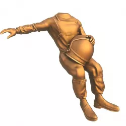 Bronze Astounaut Spacesuit pose 3D print model