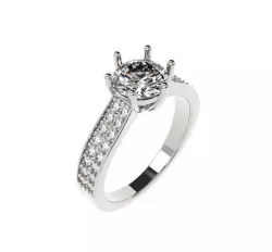 Claw and Pave Set Ring 3D print model