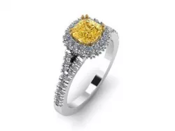 Cushion double halo  diamonds ahlo ring 3D print model